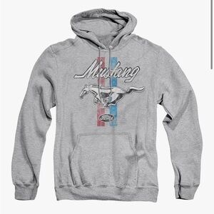 Ford Mustang Heather Gray Hoodie Size Large
